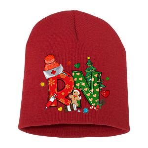 Registered Nurse Christmas Rn Festive Short Acrylic Beanie