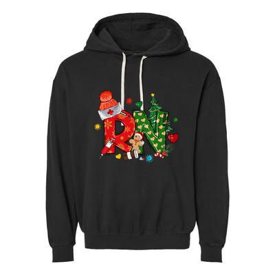 Registered Nurse Christmas Rn Festive Garment-Dyed Fleece Hoodie