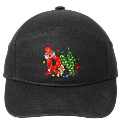 Registered Nurse Christmas Rn Festive 7-Panel Snapback Hat