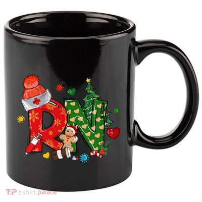 Registered Nurse Christmas Rn Festive 11oz C Handle Ceramic Mug