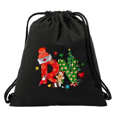 Registered Nurse Christmas Rn Festive Drawstring Bag
