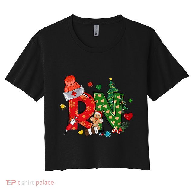 Registered Nurse Christmas Rn Festive Crop Top