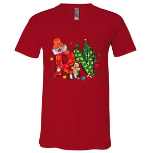 Registered Nurse Christmas Rn Festive V-Neck T-Shirt