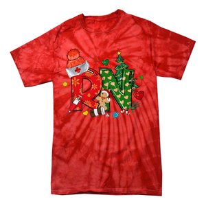 Registered Nurse Christmas Rn Festive Tie-Dye T-Shirt