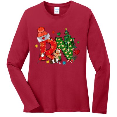 Registered Nurse Christmas Rn Festive Ladies Long Sleeve Shirt