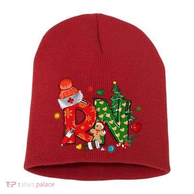 Registered Nurse Christmas Rn Festive Short Acrylic Beanie