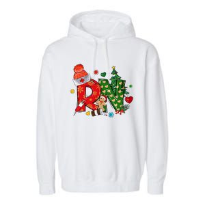 Registered Nurse Christmas Rn Festive Garment-Dyed Fleece Hoodie