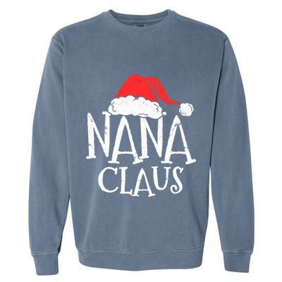 Retro Nana Claus Gift Funny Christmas Santa Costume Grandma Garment-Dyed Sweatshirt