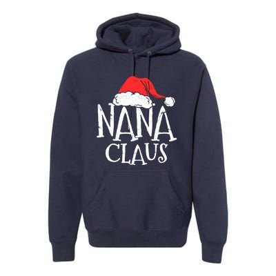 Retro Nana Claus Gift Funny Christmas Santa Costume Grandma Premium Hoodie