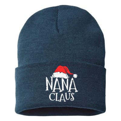 Retro Nana Claus Gift Funny Christmas Santa Costume Grandma Sustainable Knit Beanie