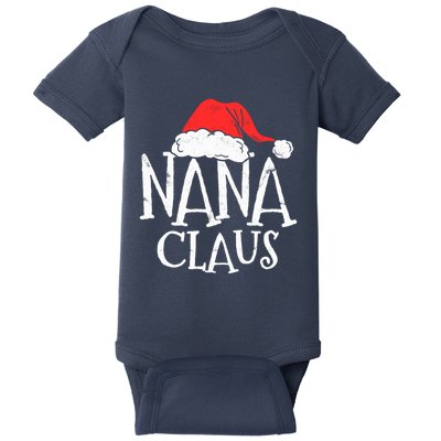 Retro Nana Claus Gift Funny Christmas Santa Costume Grandma Baby Bodysuit