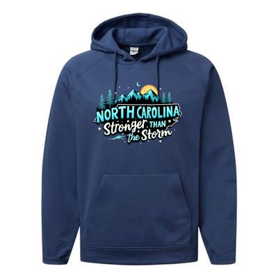 Retro North Carolina Strong Together Pray For North Carolina Performance Fleece Hoodie