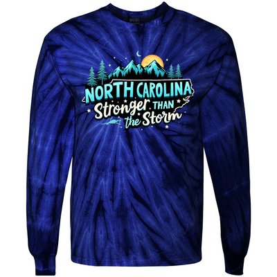 Retro North Carolina Strong Together Pray For North Carolina Tie-Dye Long Sleeve Shirt