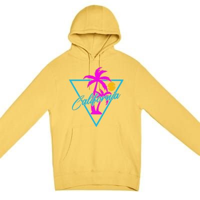 Retro Neon California Graphic Premium Pullover Hoodie