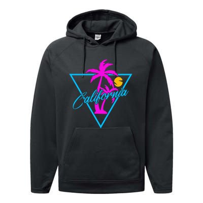 Retro Neon California Graphic Performance Fleece Hoodie