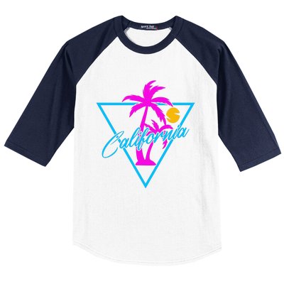 Retro Neon California Graphic Baseball Sleeve Shirt