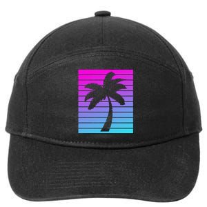 Retro Neon California Palm 7-Panel Snapback Hat