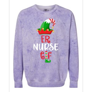 Rn Nursing Christmas Er Icu Picu Elf Nurse Xmas Gift Colorblast Crewneck Sweatshirt