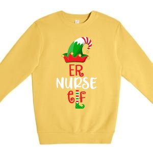 Rn Nursing Christmas Er Icu Picu Elf Nurse Xmas Gift Premium Crewneck Sweatshirt