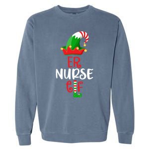 Rn Nursing Christmas Er Icu Picu Elf Nurse Xmas Gift Garment-Dyed Sweatshirt