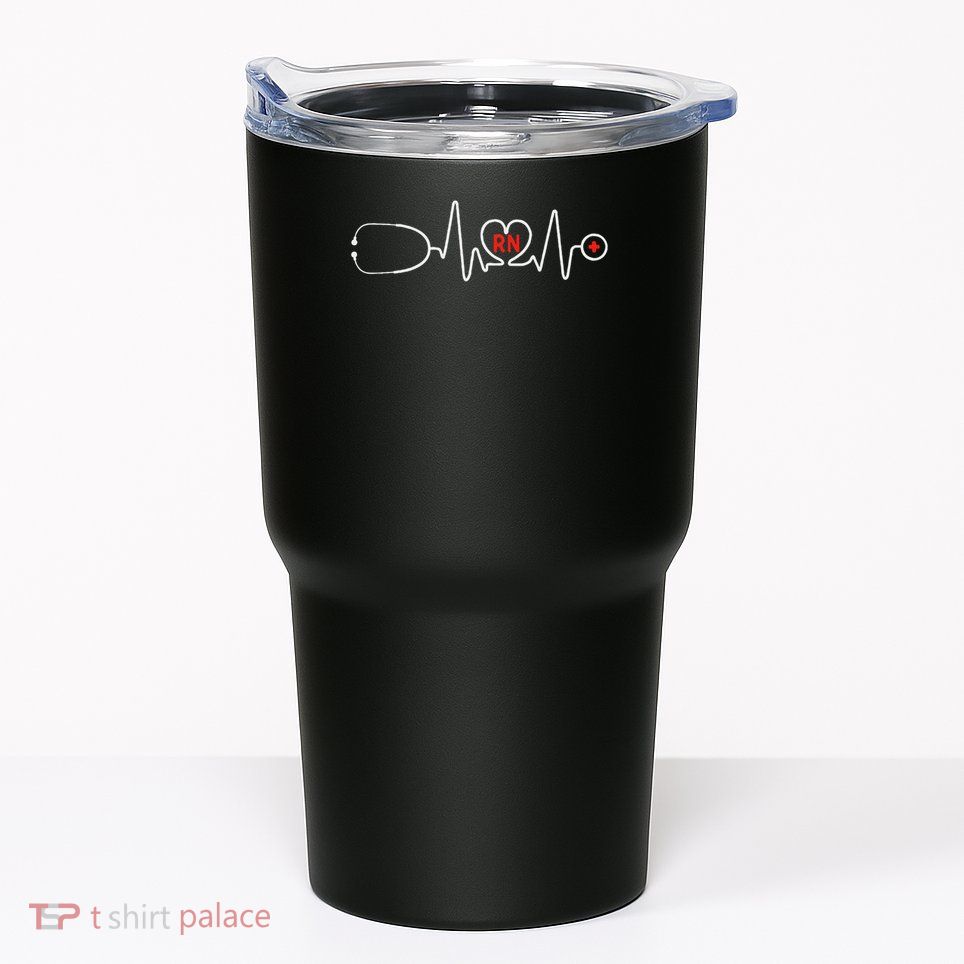 Rn Nurse Clothing Registered Nurse Stethoscope Heartbeat Rn Tumbler