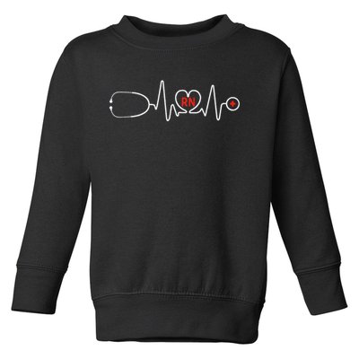 Rn Nurse Clothing Registered Nurse Stethoscope Heartbeat Rn Toddler Sweatshirt