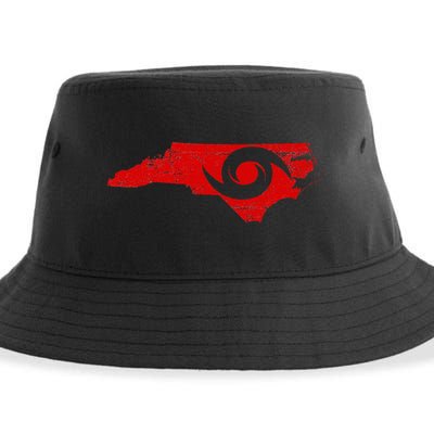 Red North Carolina Eye Of The Hurricane Sustainable Bucket Hat