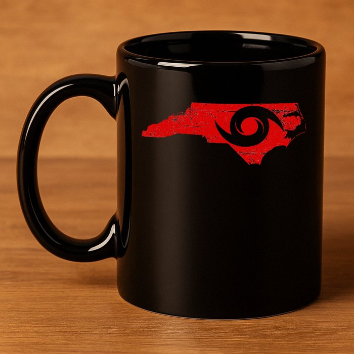 Red North Carolina Eye Of The Hurricane 11oz C Handle Ceramic Mug