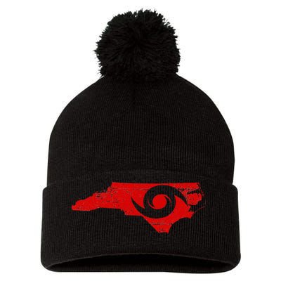 Red North Carolina Eye Of The Hurricane Pom Pom 12in Knit Beanie
