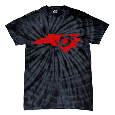 Red North Carolina Eye Of The Hurricane Tie-Dye T-Shirt