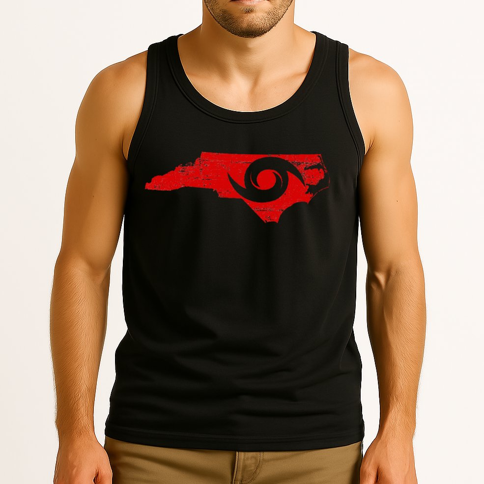 Red North Carolina Eye Of The Hurricane Tank Top