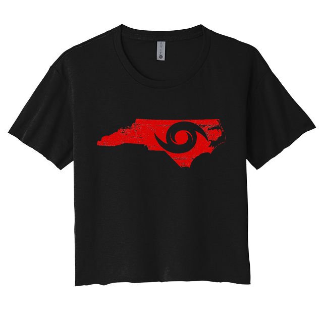 Red North Carolina Eye Of The Hurricane Crop Top