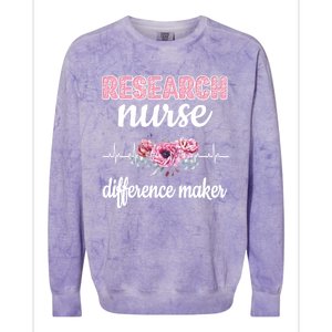 Research Nurse Difference Maker Clinical Research Nursing Cool Gift Colorblast Crewneck Sweatshirt