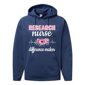 Research Nurse Difference Maker Clinical Research Nursing Cool Gift Performance Fleece Hoodie