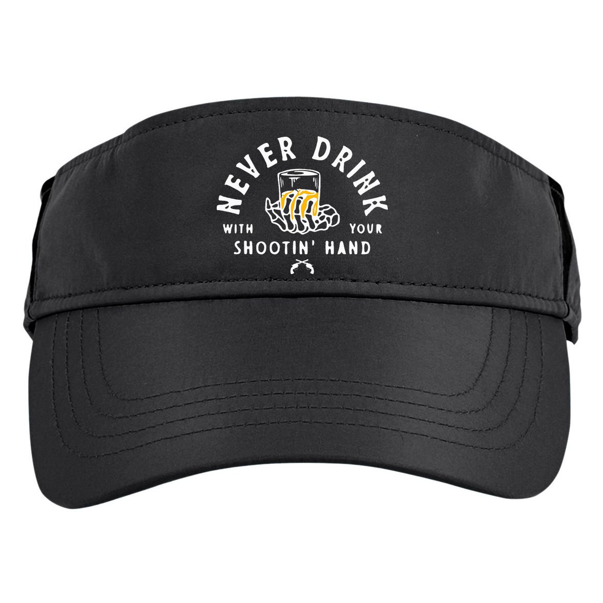 Retro Never Drink With Your Shooting Hand Cowboy Western Gun Adult Drive Performance Visor