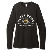 Retro Never Drink With Your Shooting Hand Cowboy Western Gun Womens CVC Long Sleeve Shirt