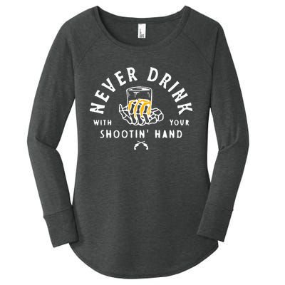 Retro Never Drink With Your Shooting Hand Cowboy Western Gun Women's Perfect Tri Tunic Long Sleeve Shirt