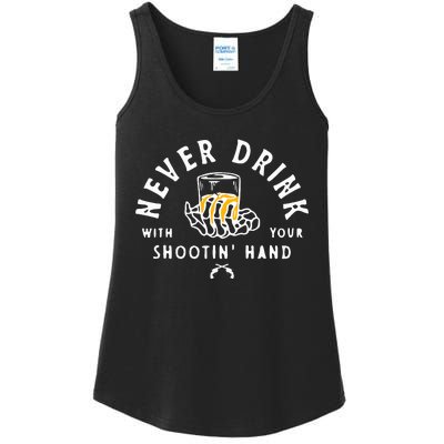 Retro Never Drink With Your Shooting Hand Cowboy Western Gun Ladies Essential Tank