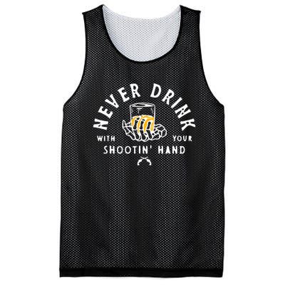 Retro Never Drink With Your Shooting Hand Cowboy Western Gun Mesh Reversible Basketball Jersey Tank