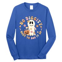 Retro No Diggity Bout To Bag It Up Cute Ghost Halloween Long Sleeve Shirt