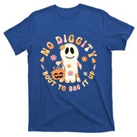 Retro No Diggity Bout To Bag It Up Cute Ghost Halloween T-Shirt