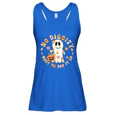 Retro No Diggity Bout To Bag It Up Cute Ghost Halloween Ladies Essential Flowy Tank