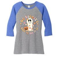 Retro No Diggity Bout To Bag It Up Cute Ghost Halloween Women's Tri-Blend 3/4-Sleeve Raglan Shirt