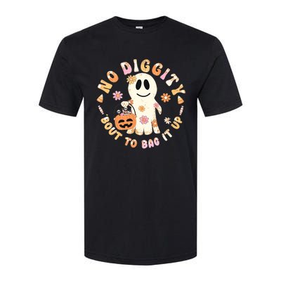 Retro No Diggity Bout To Bag It Up Cute Ghost Halloween Softstyle CVC T-Shirt