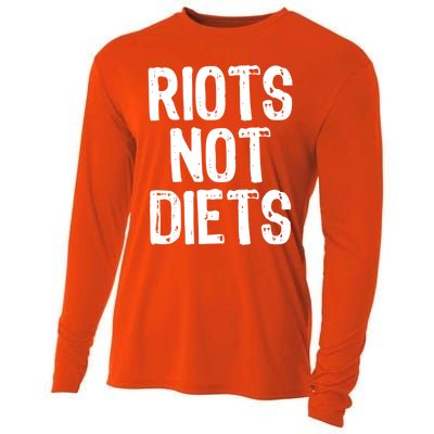 Riots Not Diets Funny Foodie Gift Cooling Performance Long Sleeve Crew