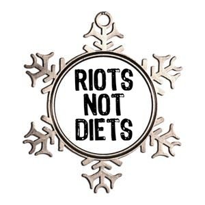 Riots Not Diets Funny Foodie Gift Metallic Star Ornament