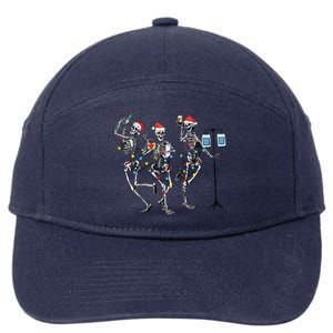 Rn Nurse Dancing Skeleton Santa Hat Funny Nurse Christmas Gift 7-Panel Snapback Hat