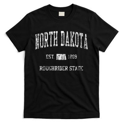 Retro North Dakota T Vintage Sports Design T-Shirt
