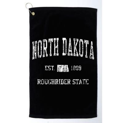 Retro North Dakota T Vintage Sports Design Golf Towel