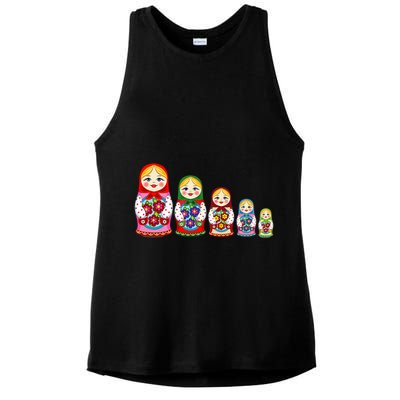 Russian Nesting Dolls Matryoshka Ladies PosiCharge Tri-Blend Wicking Tank